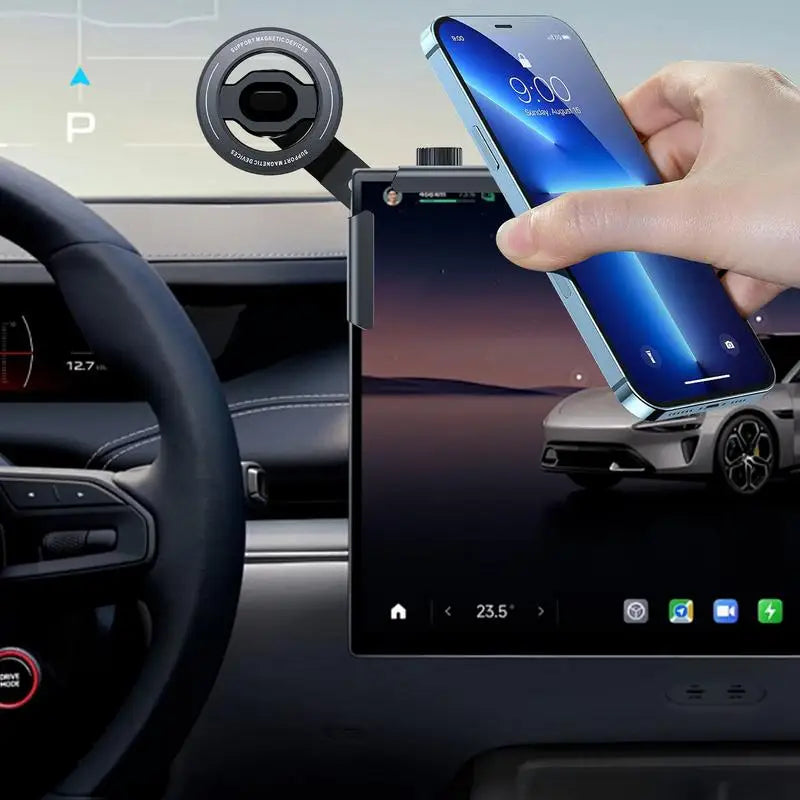 Suction Cup Strong Magnetic Phone Mount 360 Degree Rotation Dash Screen Support Cradle For Tesla Car Dashboard Screen