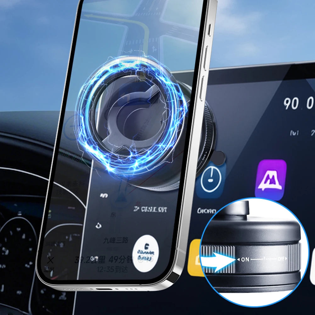 Magnetic Vacuum Suction Cup Car Phone Stand 360° Rotatable Folding Mobile Phone Stand for Car/Gym/Mirror/Shower/Smooth Surface