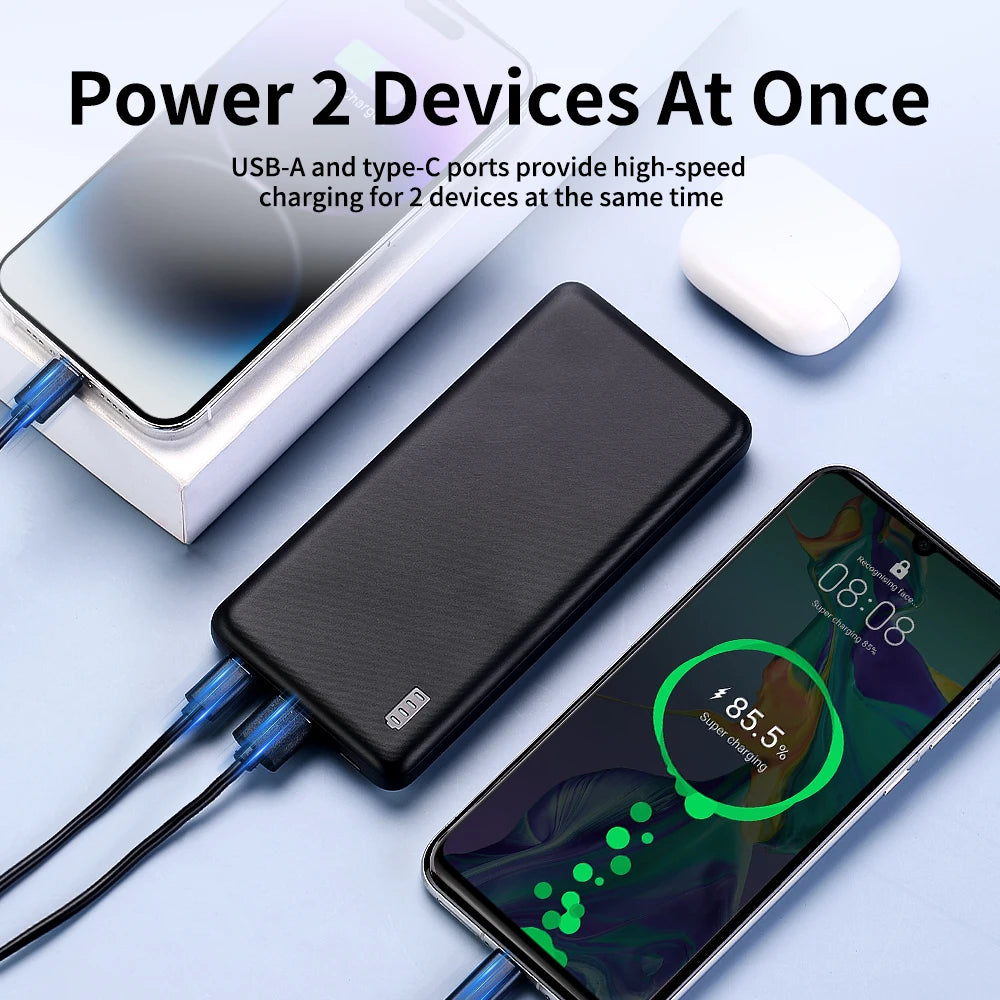 10000Mah Portable Power Bank, Outdoor Emergency Backup Battery Pack, Usb/Type-C Two-Way Charging/Micro, Suitable for Android, Android and Other Mobile Digital Equipment Category: Portable Power Bank