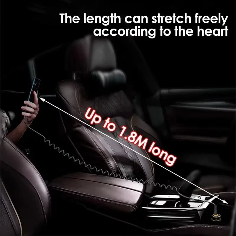 PD 120W Coiled USB C To C Cable Retractable Cable Curls Fast Charge Cord for Samsung IPhone 15 Pro Max Type C Data Transfer Wire