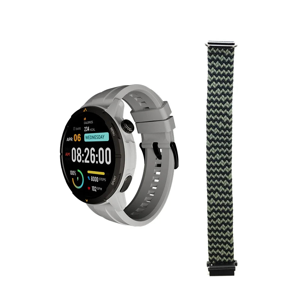 AGM Legion Smartwatch 1.43" AMOLED 5ATM Waterproof 100+ Sports Modes GPS Compass - Rugged Design for Outdoor Enthusiasts