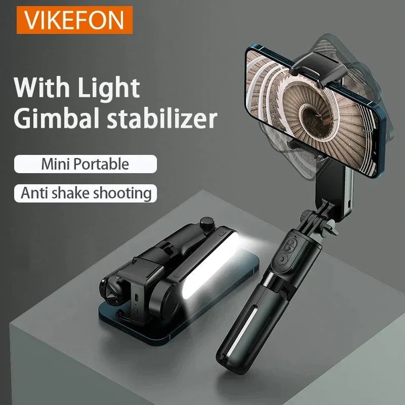 Handheld Selfie Stick Gimbal Stabilizer Holder Adjustable Fill Light Selfie Stand Bluetooth Phone For IPhone Samsung Xiaomi Pro
