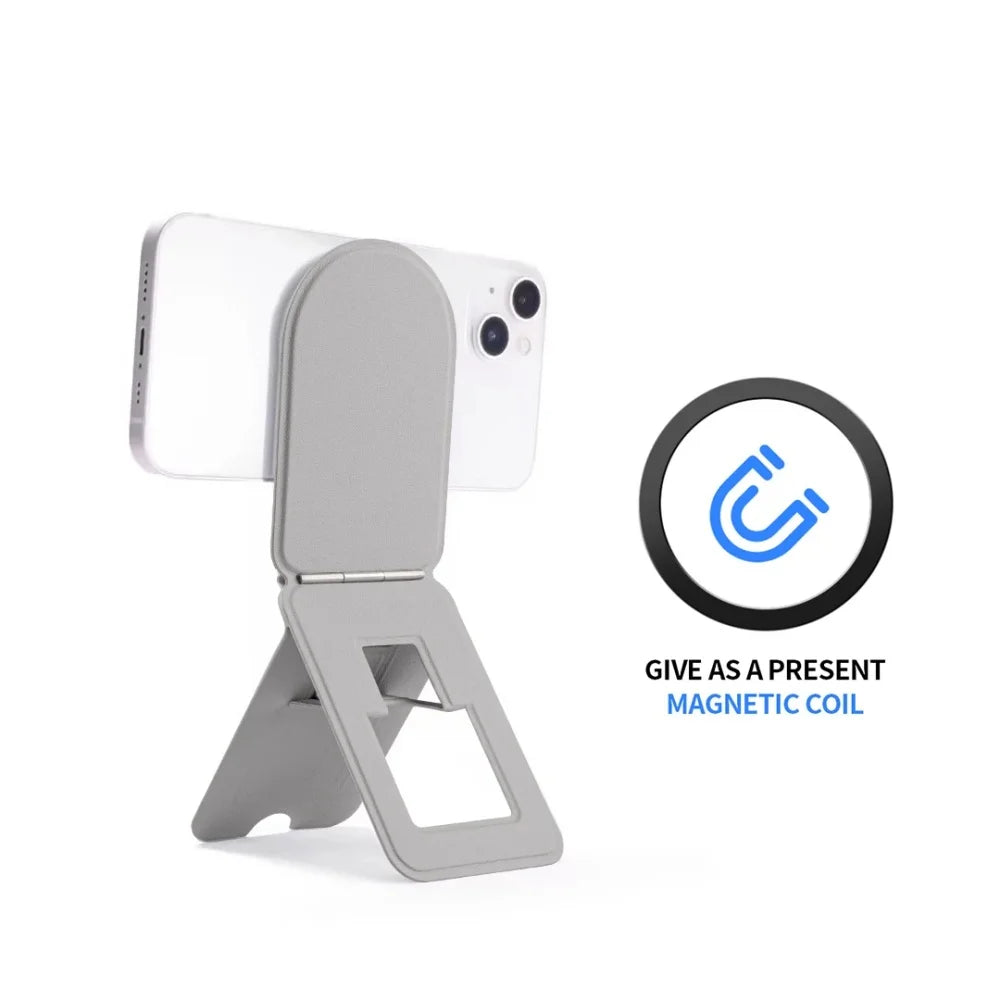 Foldable Phone Stand Holder Pocket Cell Phone Video Tripod Leather Magnetic Phone Holder for iPhone 16 15 14 13 12 11 Desk Stand