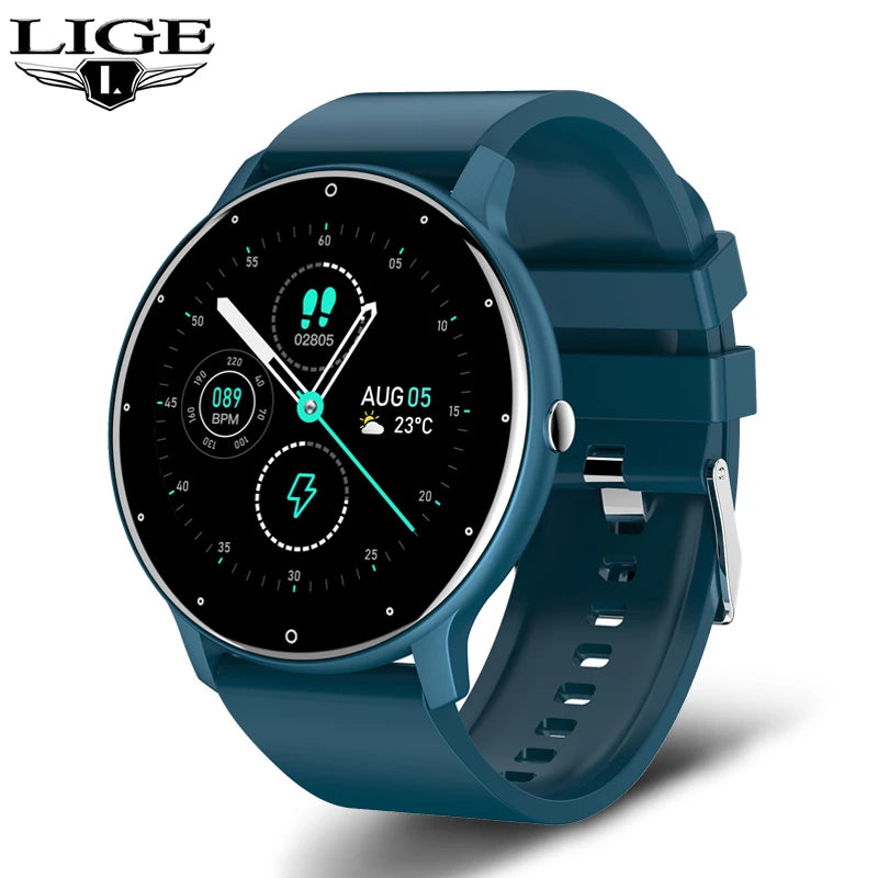 LIGE Smart Watch Men Women Full Touch Screen Sport Fitness Watch Man IP67 Waterproof Bluetooth For Android IOS Smartwatch Men