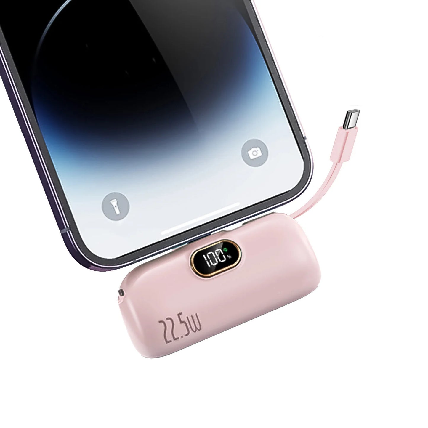 4500mAh Portable Charger Power Bank Built-in Type-C Cable For iPhone 15 Series, Dual Compatible For iPhone 14 13 12 11 Series