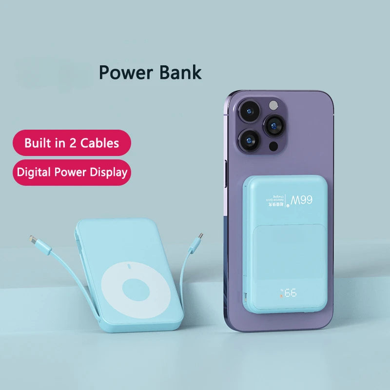 For IPhone 15 14 13 Pro Xiaomi Powerbank Magnetic Wireless Charger Power Bank 20000 Mah 66W Fast Charging External Battery Pack