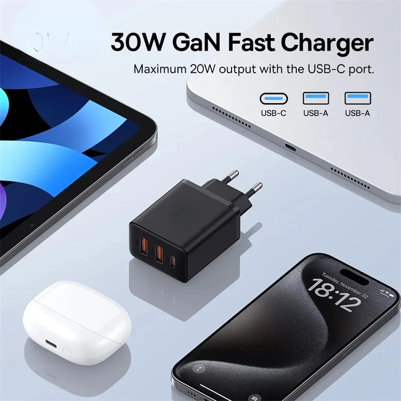 30W USB Type C Charger Phone Charger PD Quick Charge For iPhone15 14 13 12 Pro Max QC3.0 Fast Charging For Samsung Xiaomi