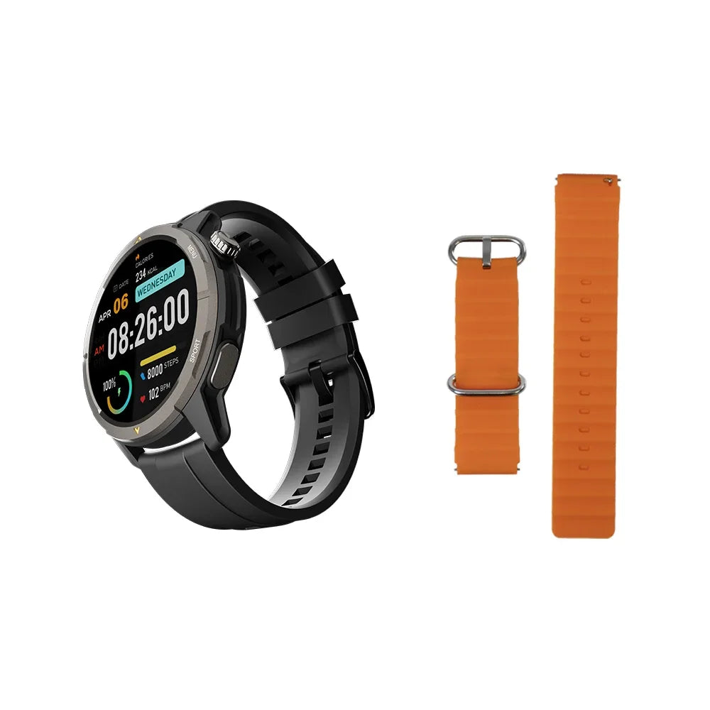 AGM Legion Smartwatch 1.43" AMOLED 5ATM Waterproof 100+ Sports Modes GPS Compass - Rugged Design for Outdoor Enthusiasts
