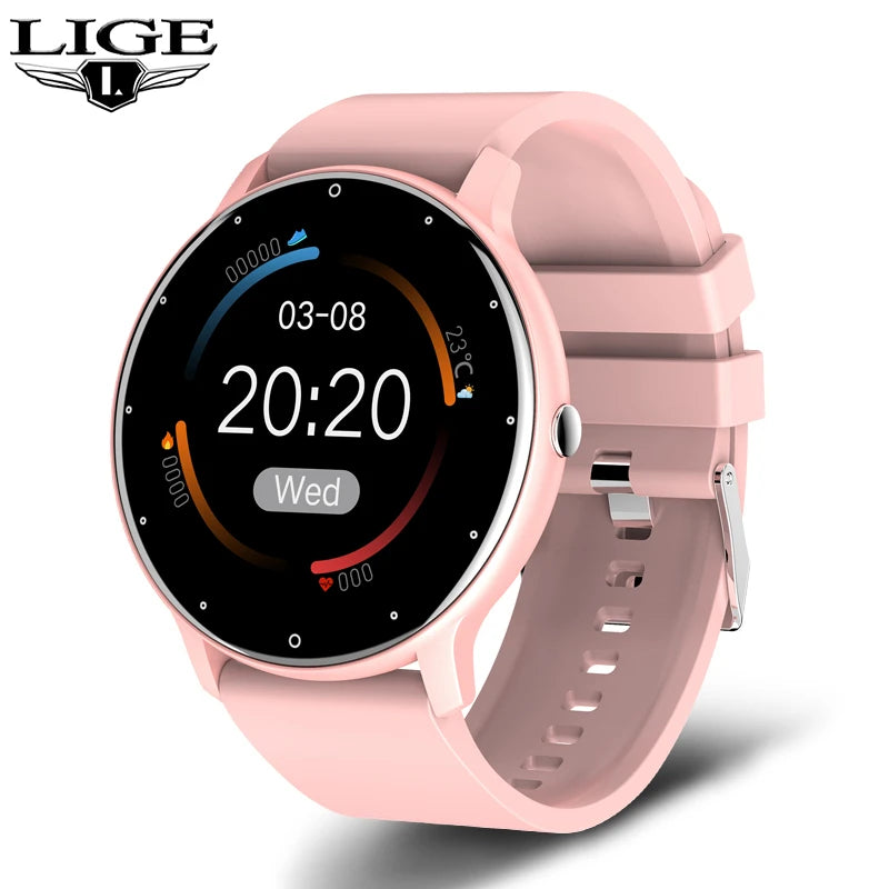 LIGE Smart Watch Men Women Full Touch Screen Sport Fitness Watch Man IP67 Waterproof Bluetooth For Android IOS Smartwatch Men