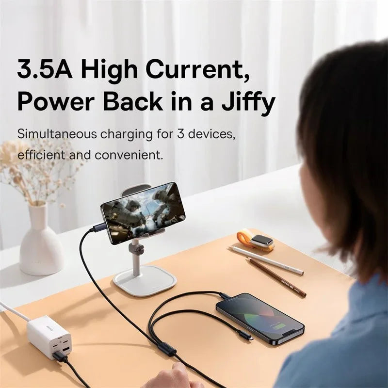 3 in 1 USB Cable Type C Cable For Samsung Xiaomi Mi 9 Huawei Cable For iPhone 13 12 11 Phone Charger Micro USB Data Cable