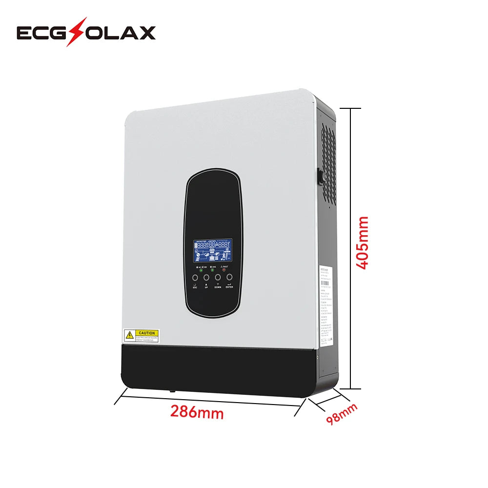 ECGSOLAX 1.8KW Hybrid Solar Inverter 12V 220V Off Grid Inverter Built in 80A MPPT Charg Controller Pure Sine Wave Solar Inverter