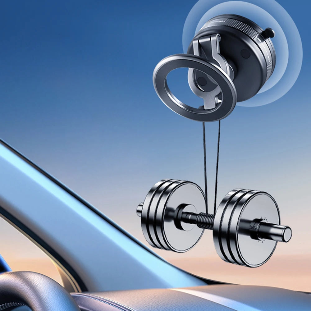 Magnetic Vacuum Suction Cup Car Phone Stand 360° Rotatable Folding Mobile Phone Stand for Car/Gym/Mirror/Shower/Smooth Surface