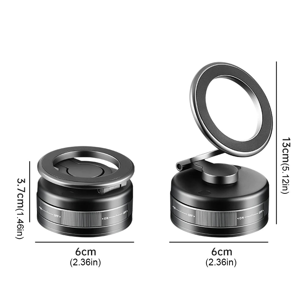 Magnetic Vacuum Suction Cup Car Phone Stand 360° Rotatable Folding Mobile Phone Stand for Car/Gym/Mirror/Shower/Smooth Surface