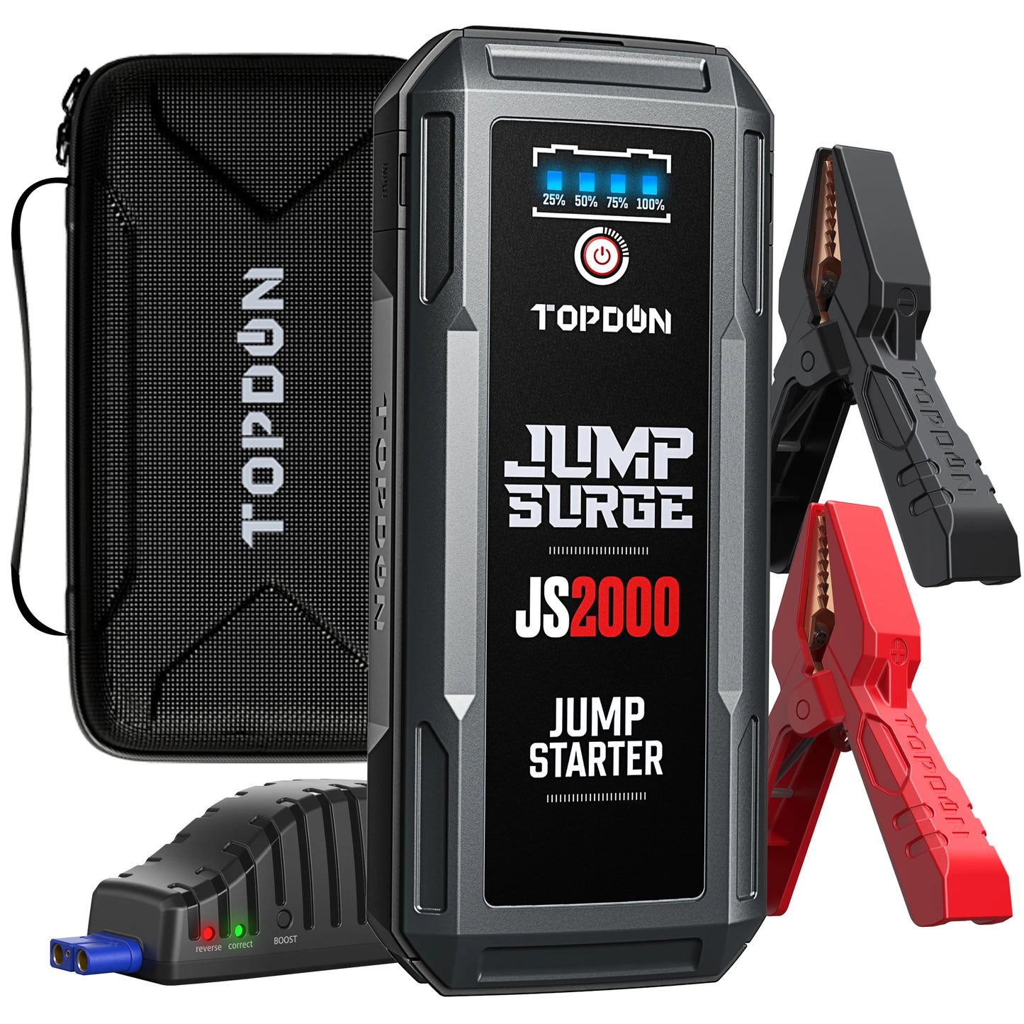 Topdon JS2000/JS1500/JS1200pro 2000A/1200A Jump Starter Power Bank 12V Car Starting Device 16000Mah Battery for Booster