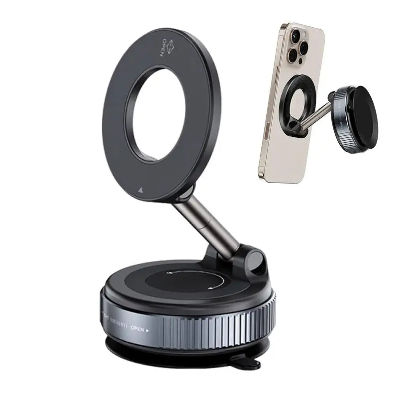 Strong Magnetic Phone Finger Ring Holder Car Mount Electric Vacuum Magnetic Holder Foldable Strong Suction Stand For Phone