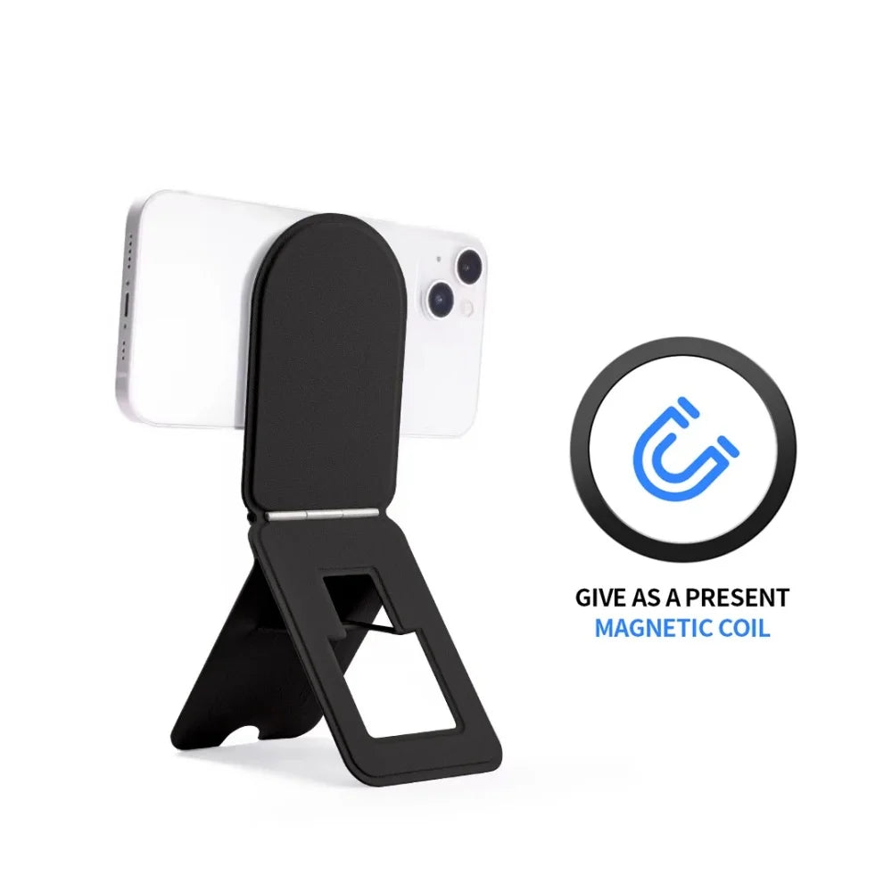 Foldable Phone Stand Holder Pocket Cell Phone Video Tripod Leather Magnetic Phone Holder for iPhone 16 15 14 13 12 11 Desk Stand
