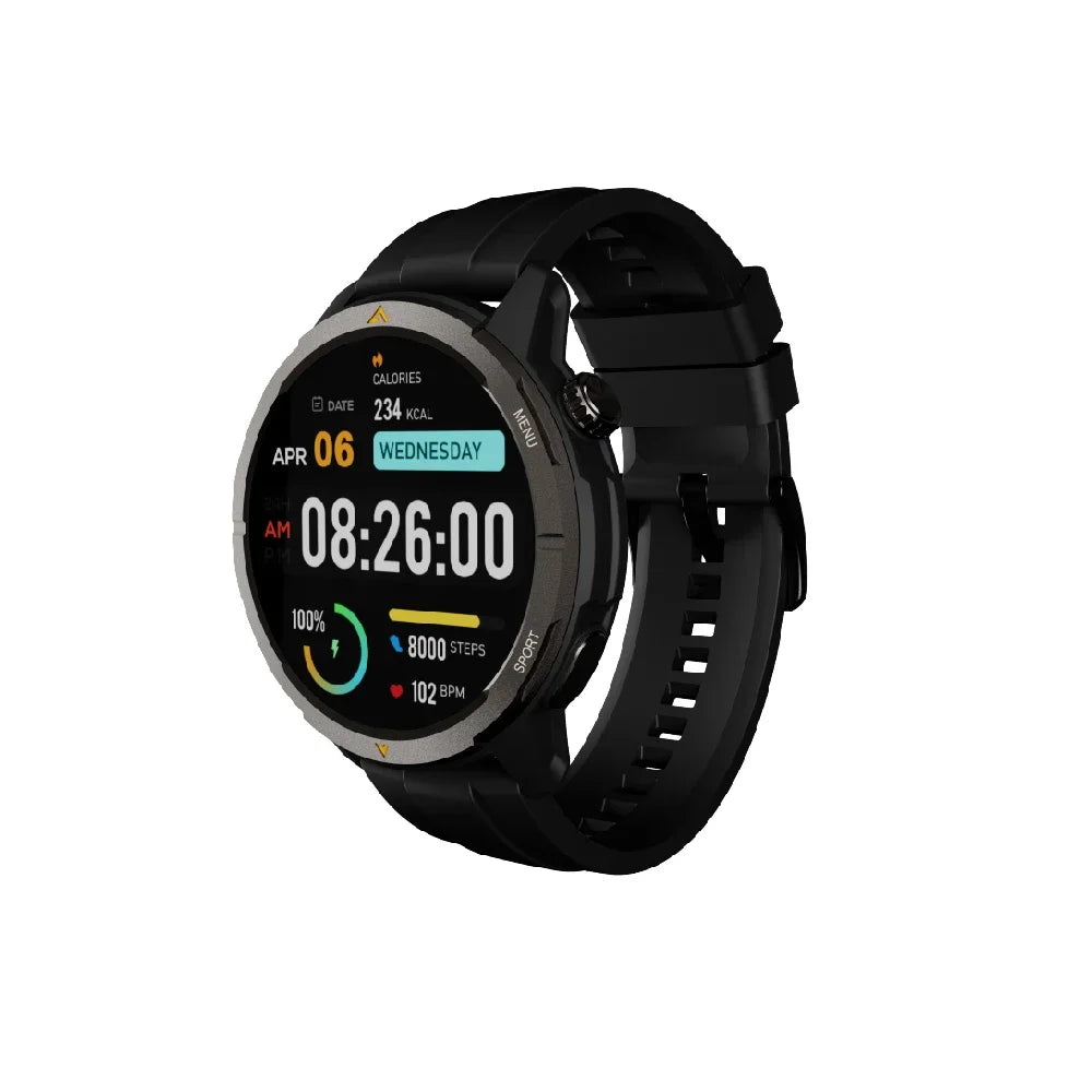 AGM Legion Smartwatch 1.43" AMOLED 5ATM Waterproof 100+ Sports Modes GPS Compass - Rugged Design for Outdoor Enthusiasts