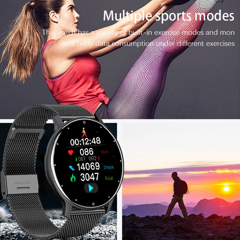 LIGE Smart Watch Men Women Full Touch Screen Sport Fitness Watch Man IP67 Waterproof Bluetooth For Android IOS Smartwatch Men