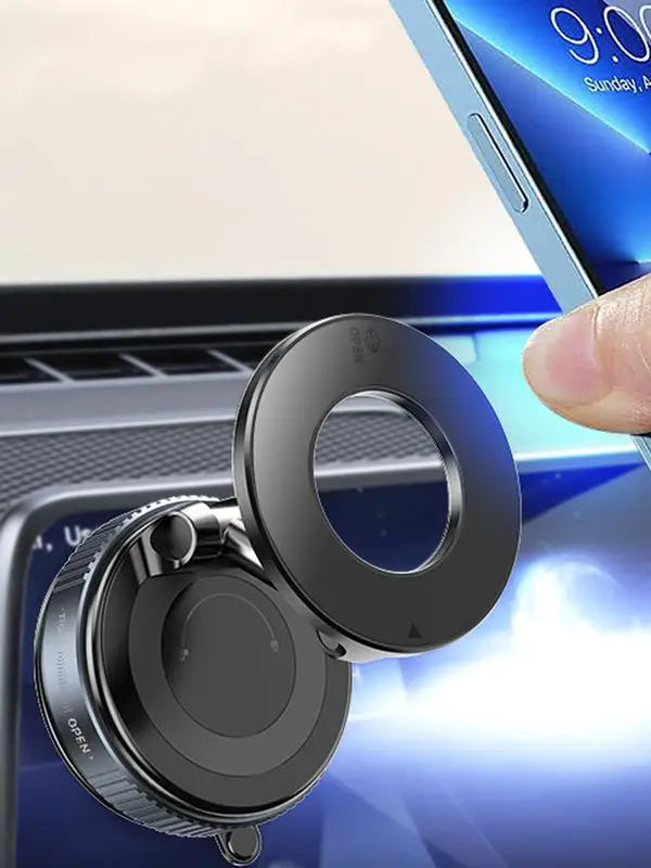 Strong Magnetic Phone Finger Ring Holder Car Mount Electric Vacuum Magnetic Holder Foldable Strong Suction Stand For Phone