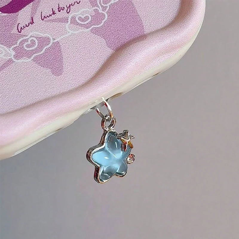 1pcs Cute Diamond Star Phone Dust plug Accessories Decoration Hanging Pendant for iPhone for Samsung Type-C Charging Port