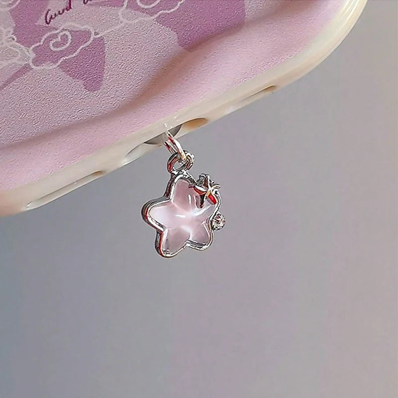 1pcs Cute Diamond Star Phone Dust plug Accessories Decoration Hanging Pendant for iPhone for Samsung Type-C Charging Port