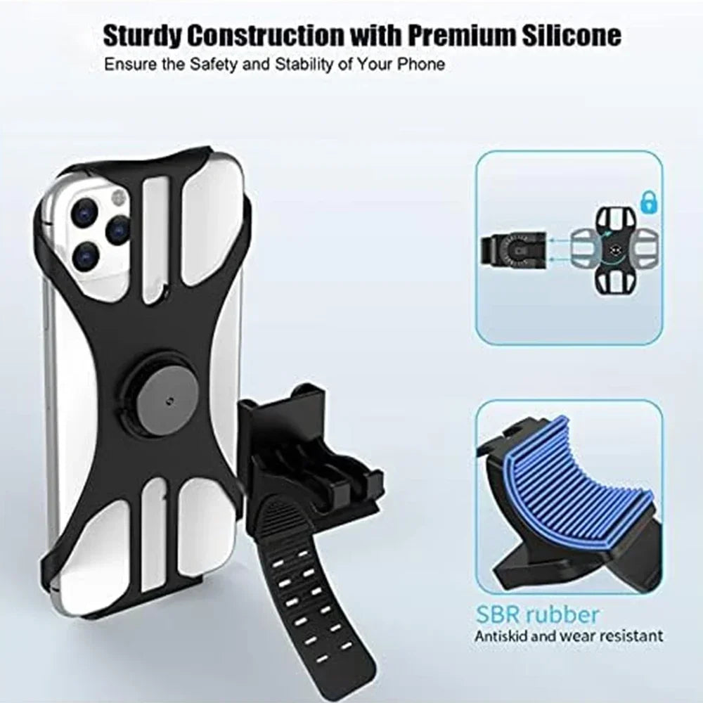 360° Removable Phone Holder Universal Phone Mount for Bicycle Motorcycle Scooter Phone Mount for 4" to 7" all Smartphones