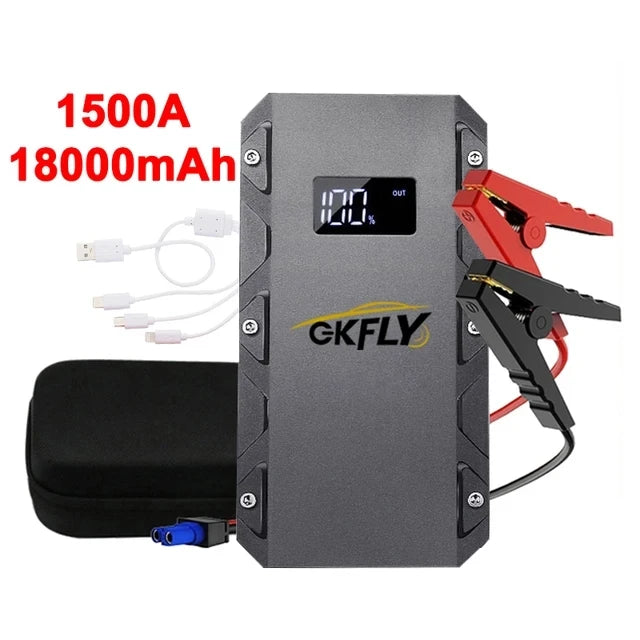 GKFLY 1500A 2000A Car Jump Starter Power Bank Portable 12V Starting Device Power Car Battery Booster Buster for 6.0L 5.0L