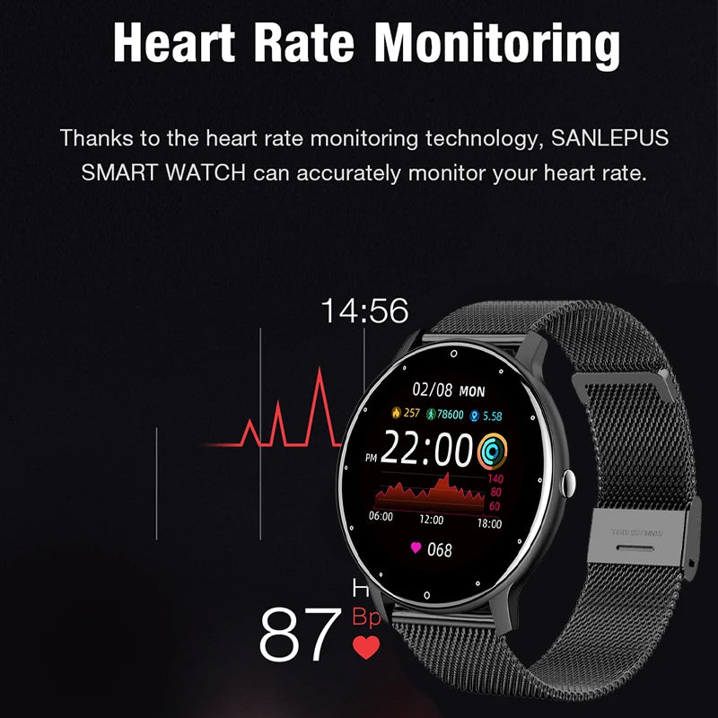 LIGE Smart Watch Men Women Full Touch Screen Sport Fitness Watch Man IP67 Waterproof Bluetooth For Android IOS Smartwatch Men