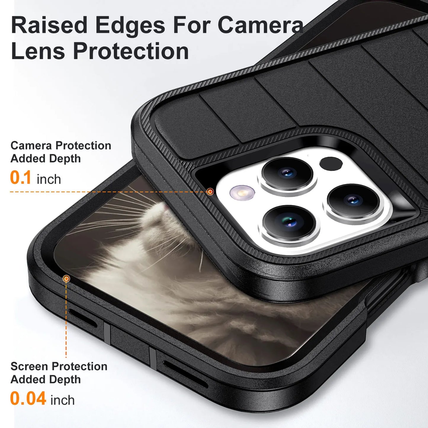For iPhone 16/iPhone 16 Plus/iPhone 16 Pro/iPhone 16 Pro Max Case 3-Layers Heavy Duty Protective Kickstand Phone Cover Black