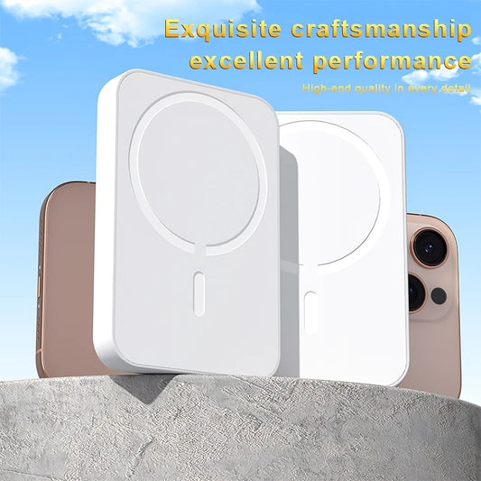 Mini Wireless Fast Charging, 5000 Mah Magnetic Wireless Power Bank, with 15 Watt Fast Charging Function Suitable for Apple 12 and Above Series Mobile Phones, a Must-Have Portable Outdoor Emergency Backup Power Supply