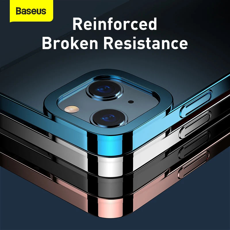 Baseus Plating Case For iPhone 13 Pro Max Clear Full Lens Protection Case Transparent Shockproof Cover For NEW iPhone 2021 Case