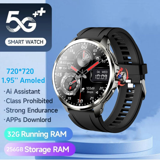 H99 Android Smart Watch 4G Network SIM Card 1.95'' AMOLED 750*750 Pull Out 180° 9MP Rotating Camera APP Download Smartwatch Men