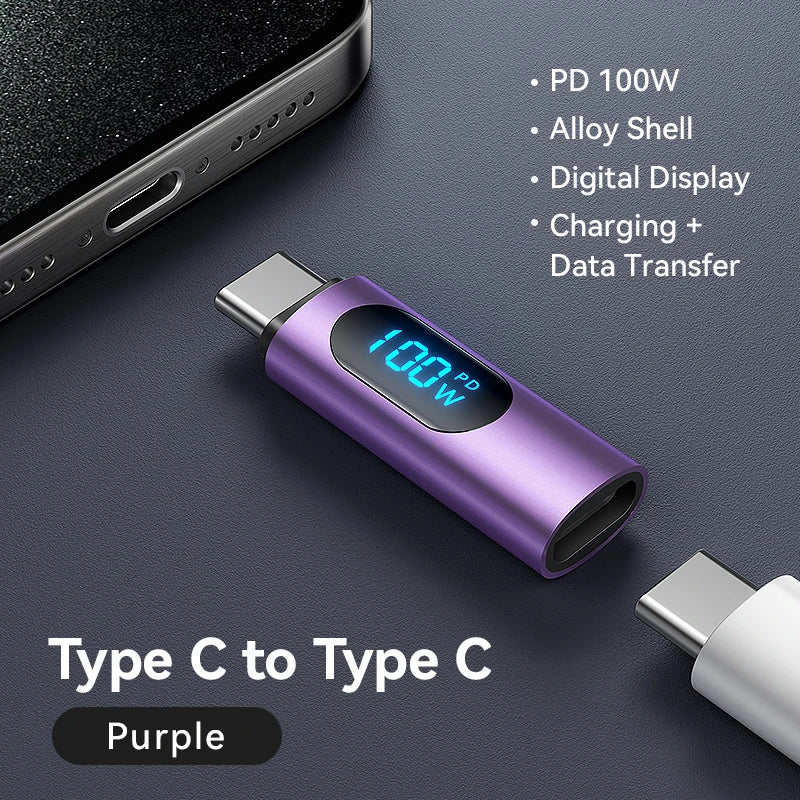 Joyroom 100W Type C to USB C OTG Adapter Digital Display Fast Charging Data Transfer for iPhone 15 pro max Macbook Pro Air Samsu