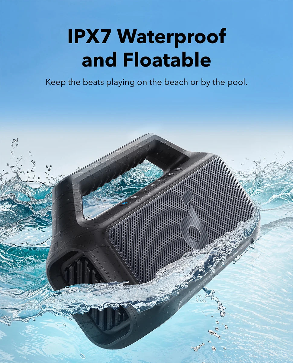 Soundcore by Anker Boom 2 SE Outdoor Speaker 18H Playtime Sound Box IPX 7 Waterproof and Floatable Bluetooth Speaker