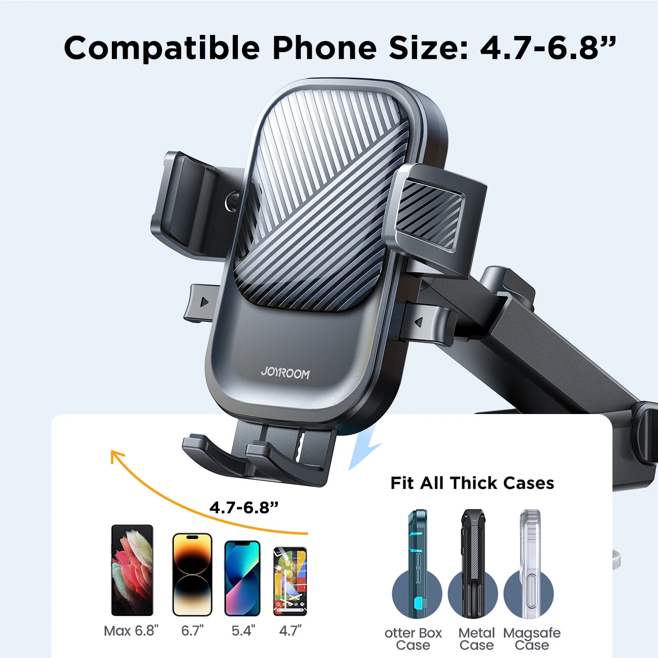 Joyroom Dashboard Universal Car Mount Phone Holder with Suction Cup Base Car Phone Holder for iPhone Samsung, Google, Huawei