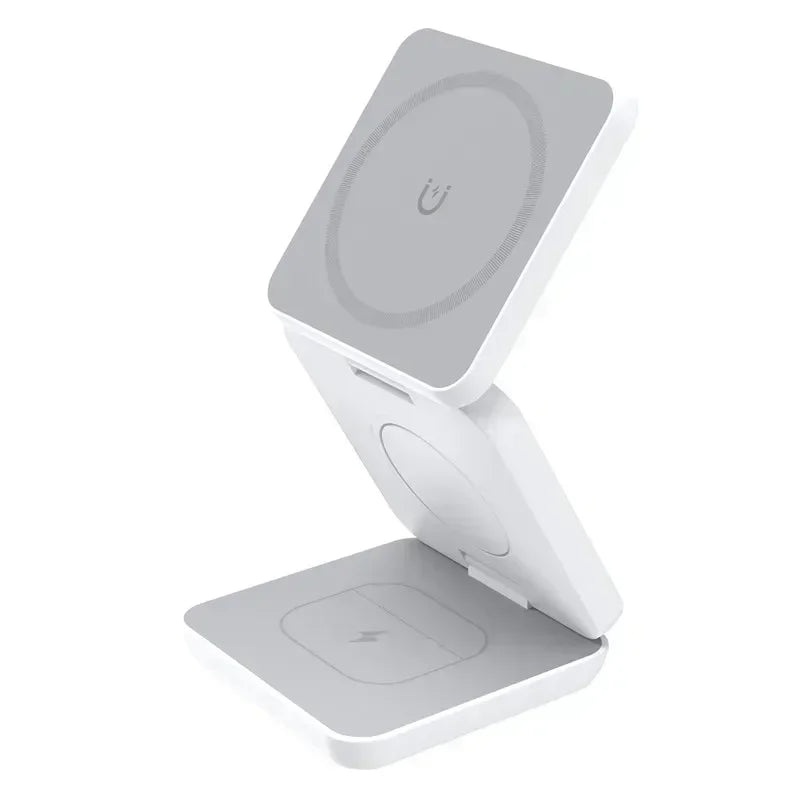 3 In 1 Foldable Magnetic Wireless Charger Stand For iPhone 15 14 13 12 Pro Max Apple Watch AirPods Fast Charging Station Holder