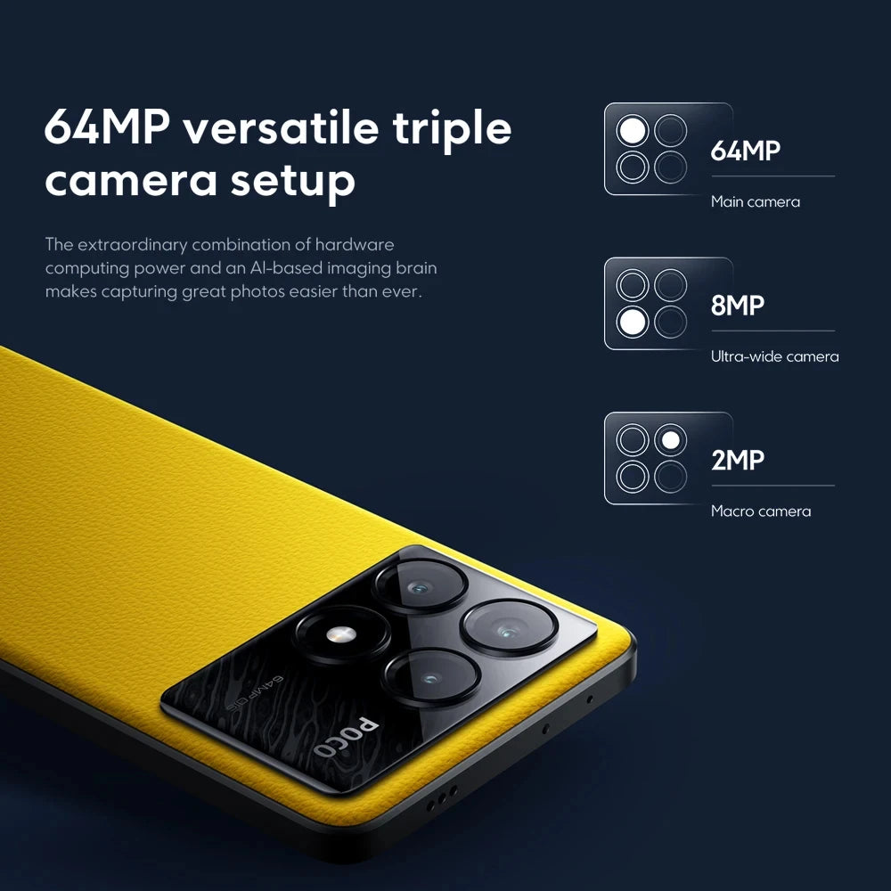 Global Version POCO X6 Pro 5G 256GB/512GB Dimensity 8300-Ultra 6.67 "AMOLED Display 1.5K 120Hz 64MP Camera With OIS 67W Charging