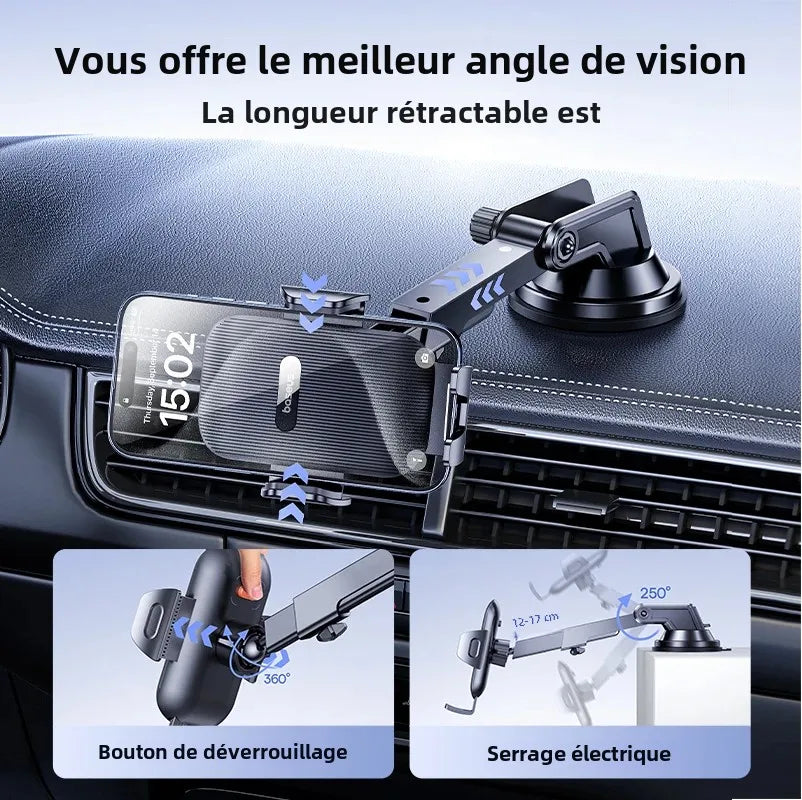 Baseus Car Phone Holder Sucker for Dashboard Windshield Mobile Car Cell Phone Holder Clamp For iPhone Pro Xiaomi Huawei Samsung