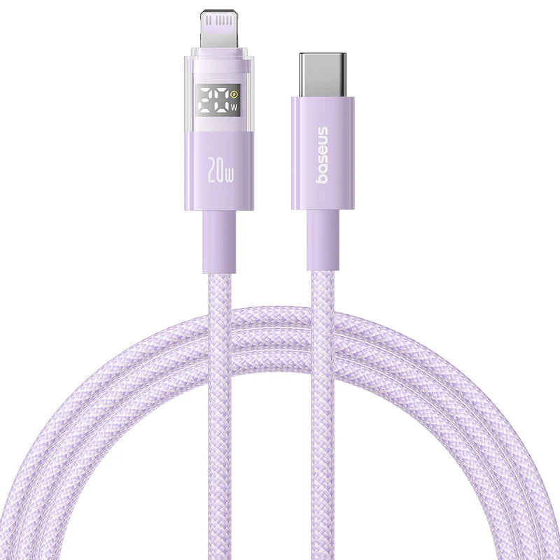 Baseus 20W USB C Cable For iPhone 14 13 12 LED Display USB Cable Type C for iPad Pro Fast Charging Data Wire