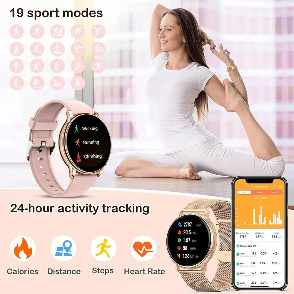 Bluetooth Call Smart Watch Women Custom Dial Steel Watches Men Sports Fitness Tracker Heart Rate Smartwatch  Android IOS G35