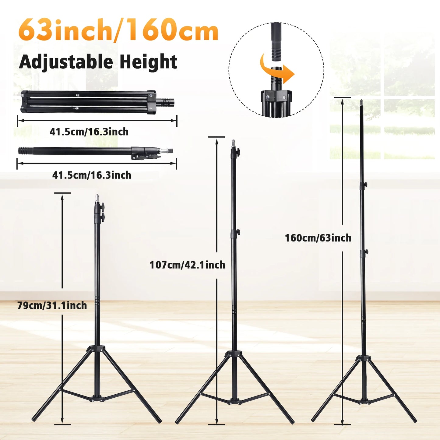 10 Inch LED Ring Light with Adjustable 160cm Tripod, 3 Color Modes for Photography and Video Recording, Selfies, Live Streaming