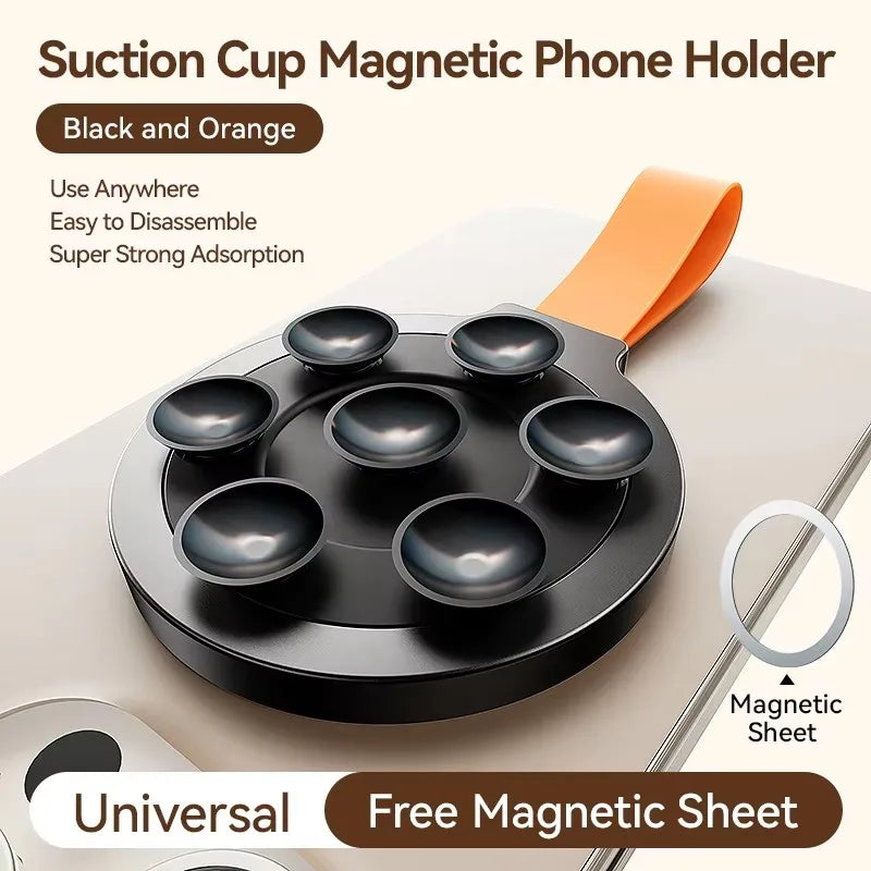 Joyroom Magnetic Suction Cup Phone Mount Hands-Free Mirror Shower Silicone Suction Phone Case Stand Holder For iPhone 16 ProMax