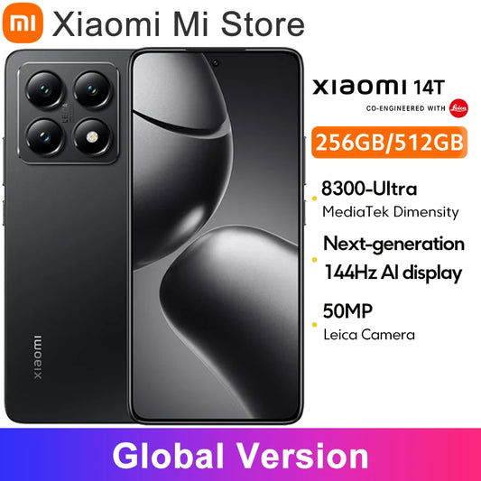 Xiaomi 14T 5G Global Version Smartphone Dimensity 8300-Ultra 50MP Leica Camera 67W HyperCharge 5000mAh 144Hz AMOLED AI Display