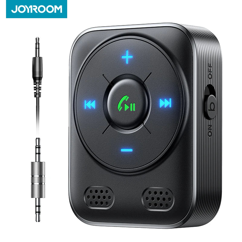 Joyroom Bluetooth 5.4 Car Adapter AUX Receiver Stronger Dual Mics & Noise Cancellation Auxiliary Input Car Kit Wireless Receiver