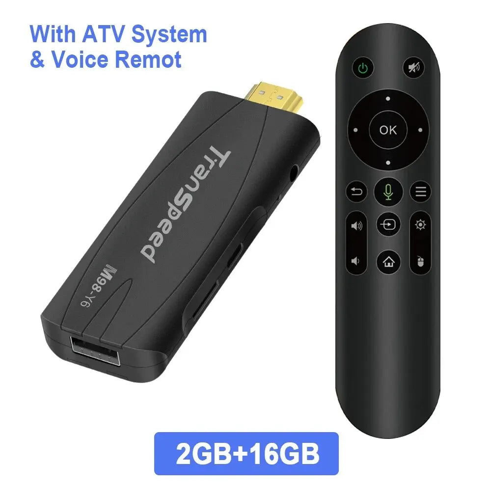 Transpeed TV Stick Android 13 ATV With TV App 4K 3D TV Box 2.4G&5G Voice Assistant Control