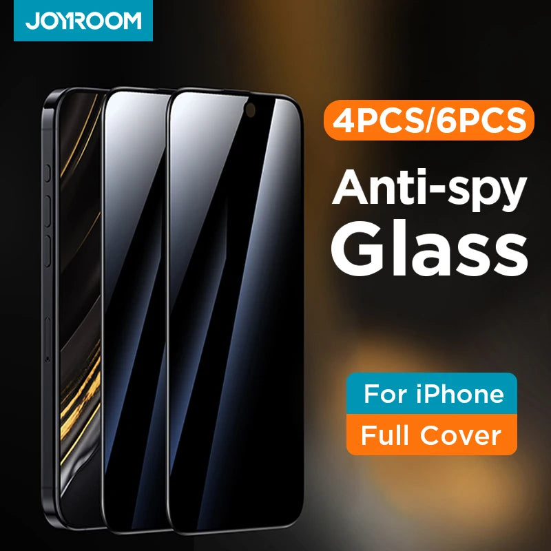 Joyroom 4/6pcs Anti-spy Tempered Glass Private Screen Protector For iphone 15 14 13 12 11 Pro Max For iPhone 15 pro max Glass