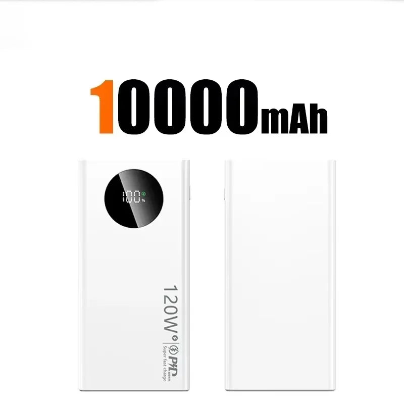 120W 50000mAh High Capacity Power Bank Fast Charging Powerbank Portable Battery Charger For iPhone Samsung Huawei 2025