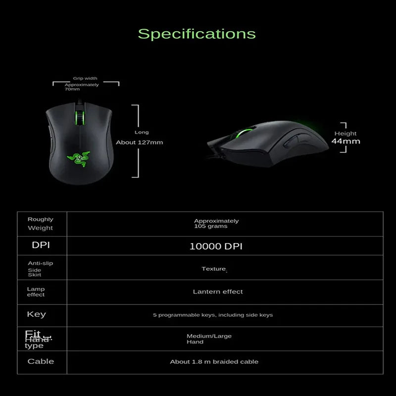 Razer Deathadder Viper Standard Edition 6400 Wired Gaming mouse New esports LOL