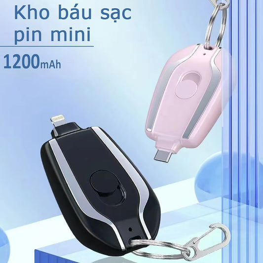 Mini Keychain Emergency Charging Treasure; Small Portable Portable Power Supply For Devices With An iPhone/Type-C Interface