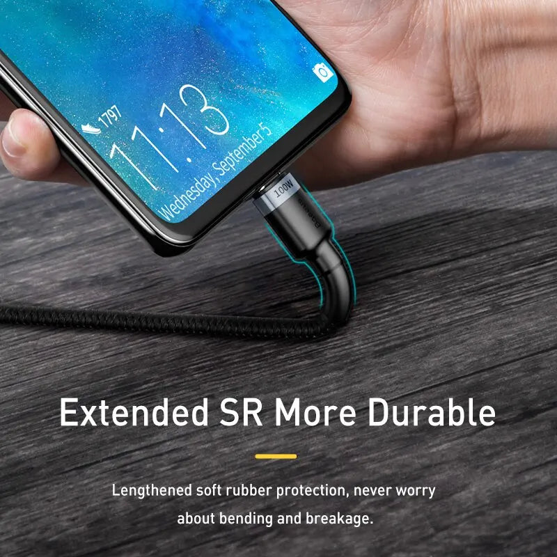Baseus USB Type C To USB C Cable For iPhone 16 15 100W PD Fast Charging Charger Cord For Macbook Xiaomi Samsung Type-C Cable